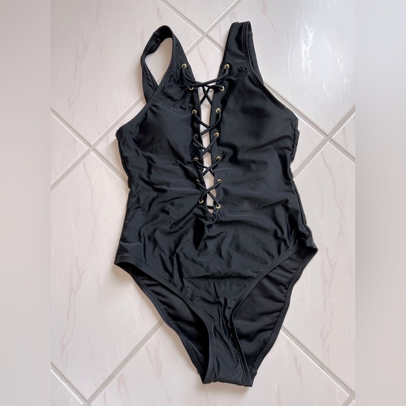 Black One-Piece Swimsuit - Picture 1 of 3